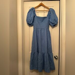 The A&F Emerson Poplin Puff Sleeve Midi Dress